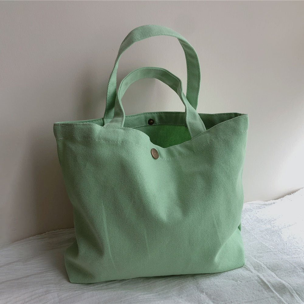 534 Solid Color Women Canvas Handbag Snap Button Simple Casual Tote Bag 534 Solid Color Women Canvas Handbag Snap Button Simple Casual Tote Bag
